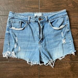 Wax jean denim jean shorts